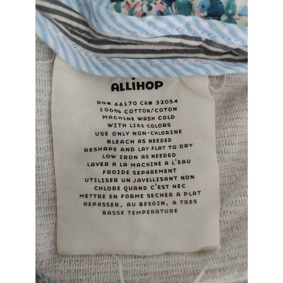 Anthropologie Allihop Striped Cotton 3/4 Sleeve Floral Cuff Jacket Women's M - Picture 9 of 9